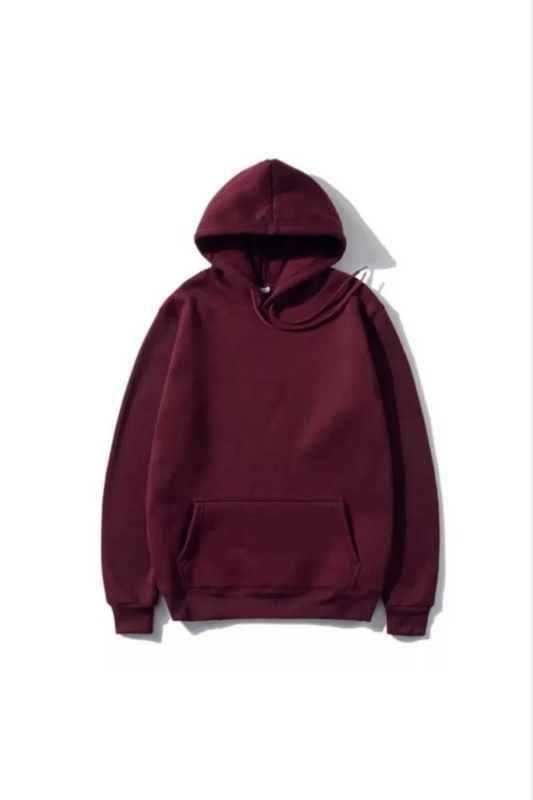 3 İplik Şardonlu Kapüşonlu Sweatshirt - Bordo