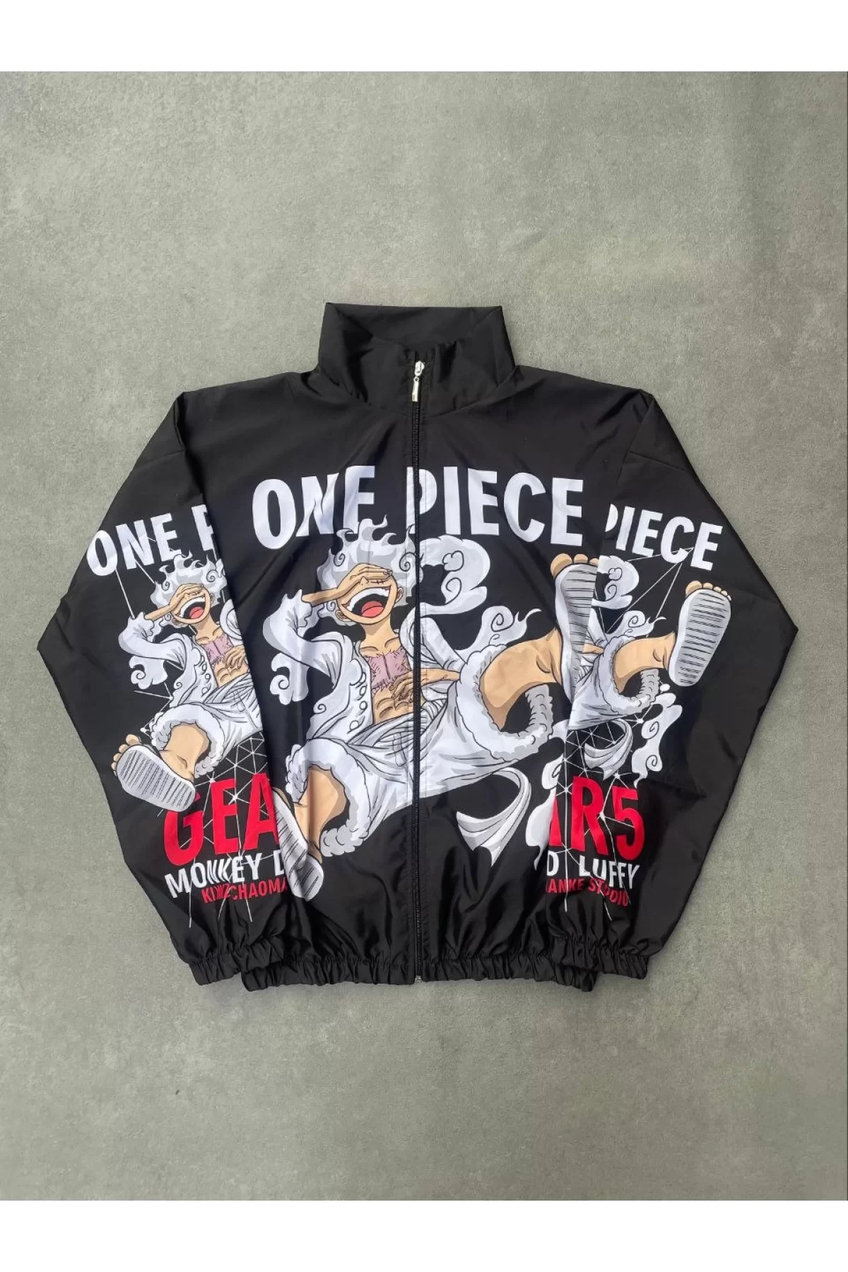 OnePiece Dijital Baskılı Rüzgarlık - Siyah